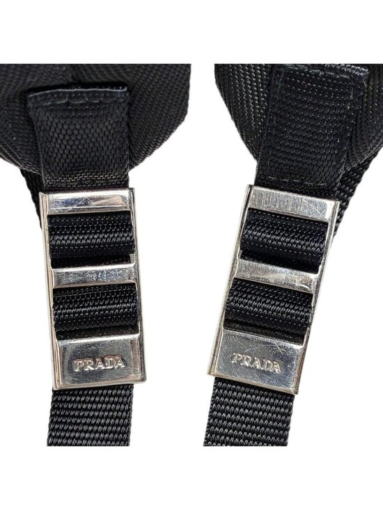 Prada Logo Patch Backpack Black main image 9